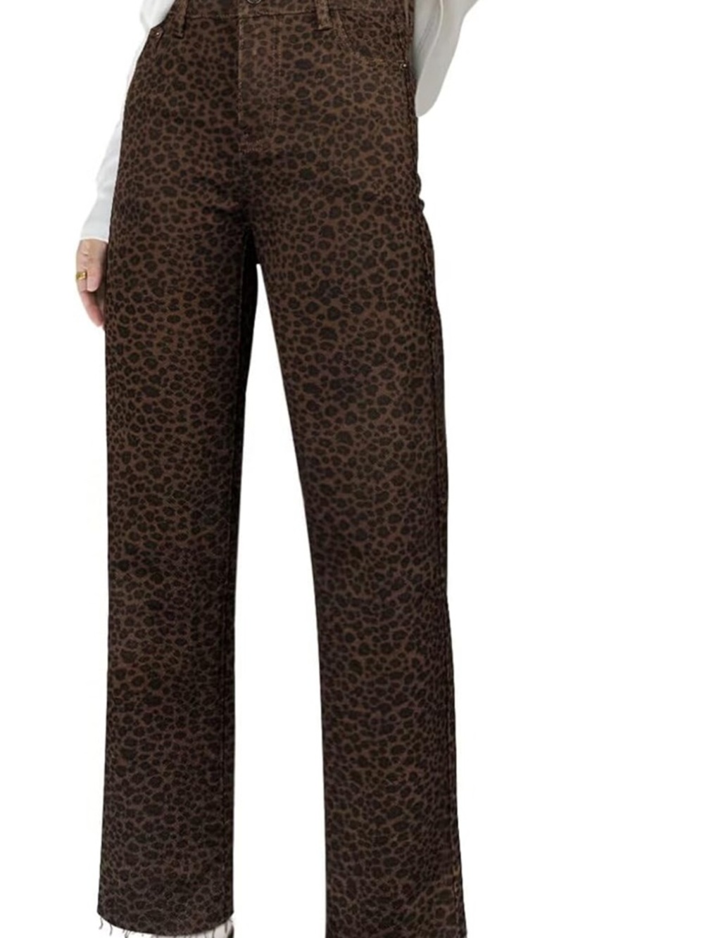Women’s Brown Leopard Print Wide-Leg Pants